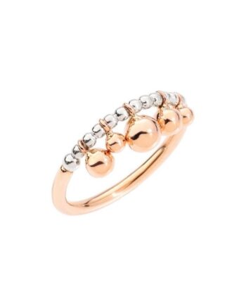 anello oro rosa 9kt e argento 5 bollicine dodo